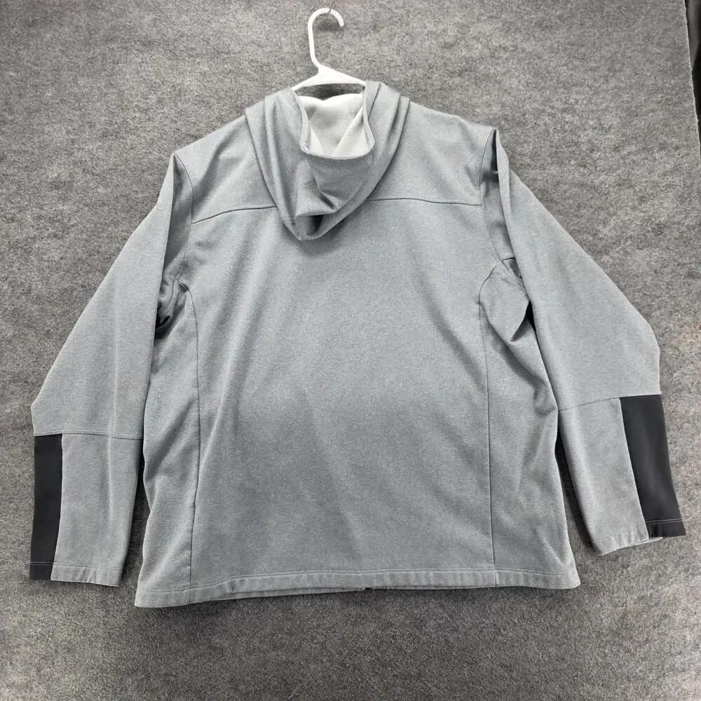 The North Face Hoodie Mens 2XL Gray Full Zip Hooded Pockets Lined Stretch Fleece